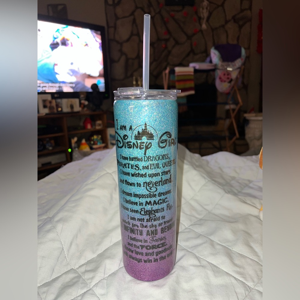 Handmade Disney Saying Straw Tumbler